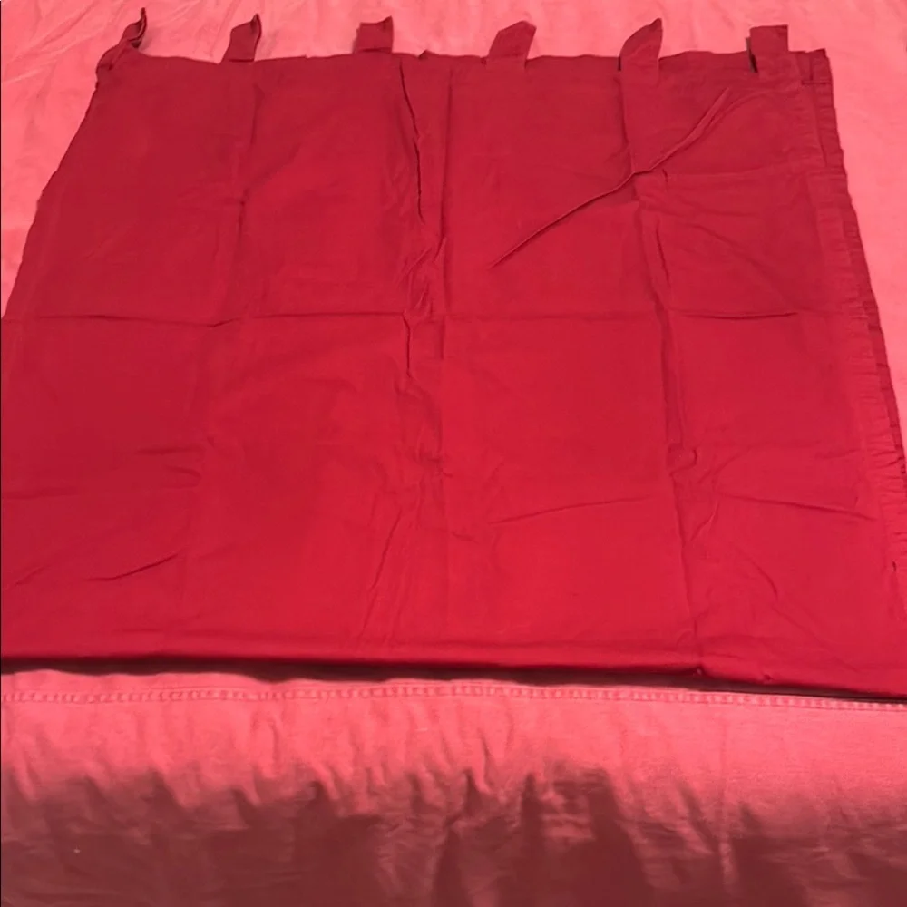 Mainstays Red Cotton Fabric Long Drape Panels 2  with 6 Hang Loops
